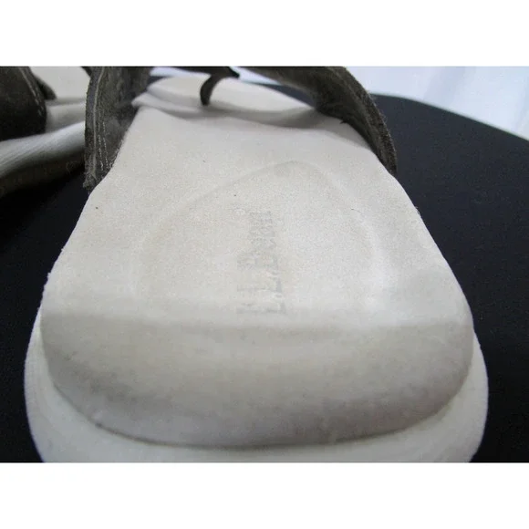 L.L. Bean Olive Green Suede Leather Toe Loop Slide Sandals Women Sz 8 - Picture 8 of 11